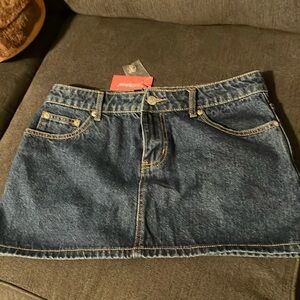 Edikted dark wash mini skirt size medium